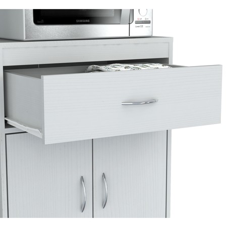 Inval Kitchen/Microwave Storage Cabinet 23.62 in. W x 15.75 in. D  x 54.13 in. H in White GCM-040
